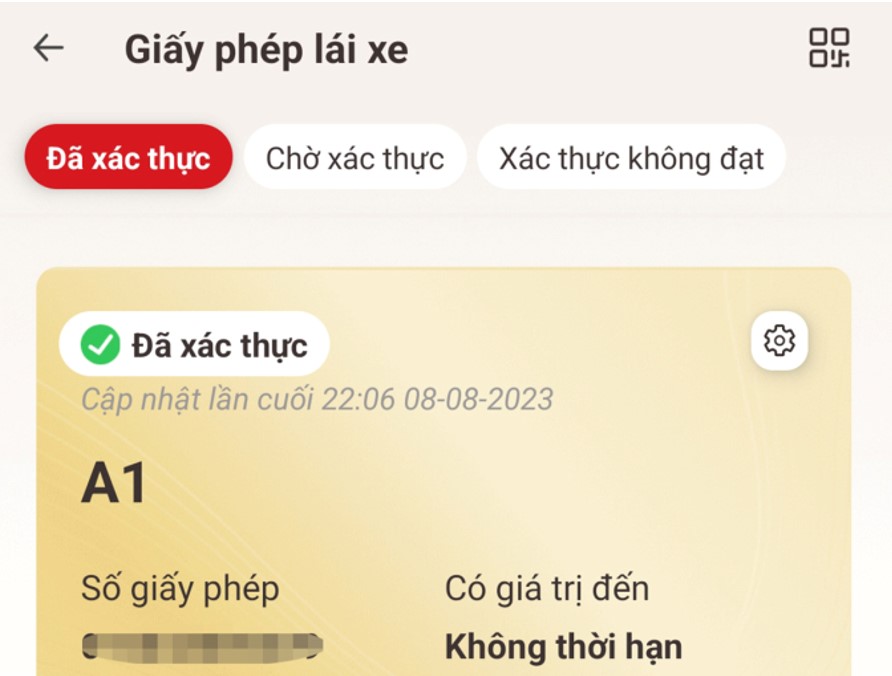 giao diện định danh điện tử 